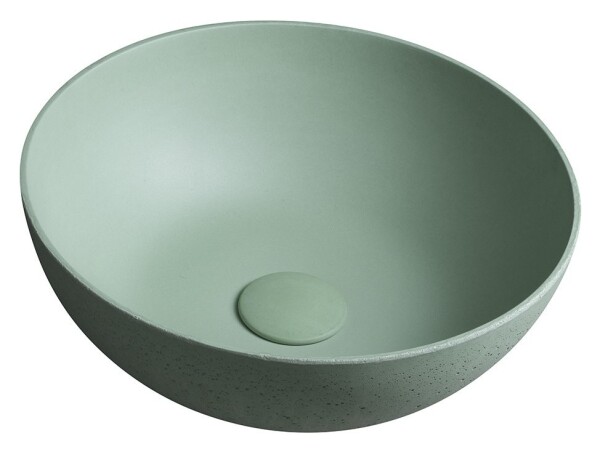 SAPHO - FORMIGO betonové umyvadlo na desku, Ø 39cm, zelená mat FG323