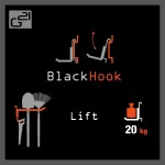 G21 Závěsný systém G21 BlackHook lift 7,6 x 15 x 27 cm G21-635011
