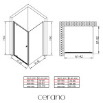 CERANO - Sprchový kout Ferri L/P - 6 mm - černá matná, transparentní sklo - 80x80x195 - pivotový CER-427471