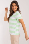 Světle zelené dámské tričko s potiskem a nášivkou