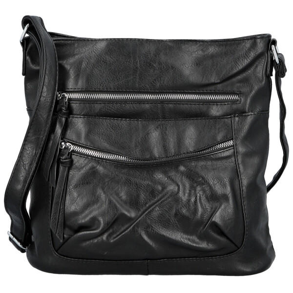 Trendy dámská koženková crossbody kabelka Tizia, černá