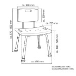 RIDDER - HANDICAP židle s opěradlem, nastavitelná výška, bílá A00602101