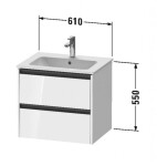 DURAVIT - Ketho.2 Umyvadlová skříňka 55x61x48 cm, 2 zásuvky, grafit mat K25262049490000