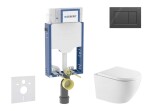 GEBERIT - Kombifix Set předstěnové instalace, klozetu Oudee a sedátka softclose, tlačítko Sigma20, černá lesk/černá mat SANI15CA5162