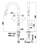 PAFFONI - Chef Dřezová baterie s výsuvnou sprškou, chrom CH185CR