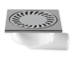 MIDAS Podlahová vpusť - boční D50/95, celonerezový rámeček 150x150 mm, mřížka SUN p1646