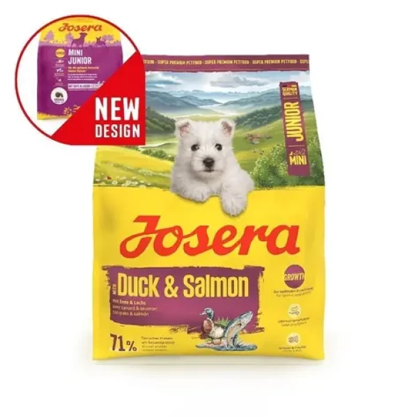 Josera Mini Junior Duck Salmon / Granule pro psy / Malá plemena / Junior / 900 g (Josera Mini Junior Duck & Salmon 3kg)