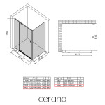 CERANO - Sprchový kout Santini L/P - 6 mm - chrom, transparentní sklo - 140x100x195 - pivotový CER-426250