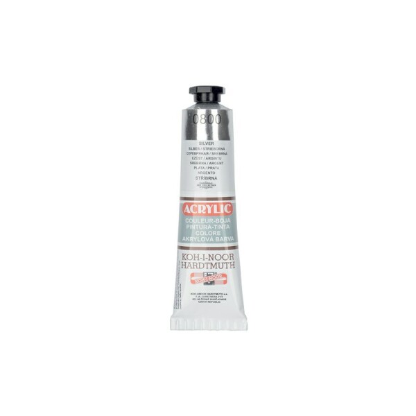 Akrylová barva Koh-i-Noor 40 ml - stříbrná 0800