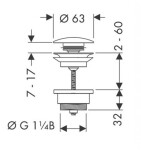 HANSGROHE - Odtokové soupravy Odtoková souprava Push-Open, matná černá 50100670