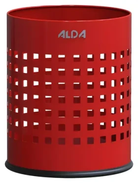 ALDA Officer červená / Odpadkový koš / 7 l / děrovaný / lakovaná ocel