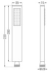 MEXEN/S - Cube DR02 podomítkový vanový SET s vytokovou hubicí + slim sprcha 25 cm, chrom 77503DR0225-00