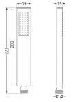 MEXEN/S - Cube DR02 podomítkový vanový SET s vytokovou hubicí + slim sprcha 25 cm, bílá 77503DR0225-20