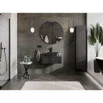 MEXEN/S - Rivel koupelnová skříňka pod umyvadlo 70 cm s deskou, 1 šuplík, reliéf , černá mat 91A20-07023-1-BFC71