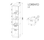 Regál Lorento L3 Barva korpusu: Dub nash / bílá