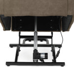 Polohovací křeslo, elektrické zabudované ovládání, hnědá, látka vintage, TV-Q8575 BR3