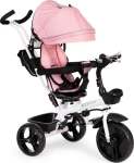 ECOTOYS Tříkolka Sportovní kočárek růžová / 3v1 / otočné sedadlo 360° / nosnost 25 kg (JM-322 PINK)