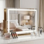 REA - Zrcadlo LED STUDIO L.Gold 58x45 HOM-01801