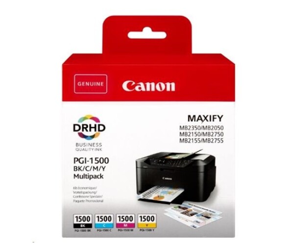 Canon CARTRIDGE PGI-1500 BK/C/M/Y MULTI-PACK pro MAXIFY MB2050, MB215x, MB2350, MB275x (300 str.) EDF_1050596