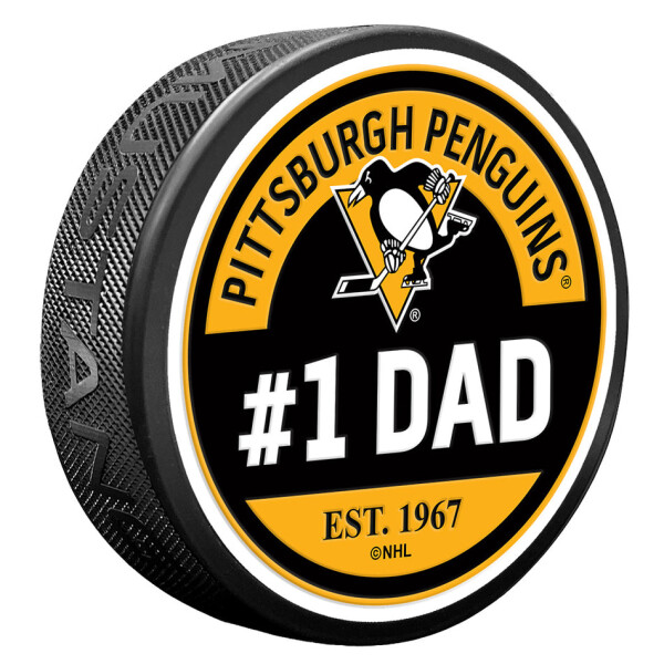 Mustang Puk Pittsburgh Penguins NHL #1 Dad Textured Puck