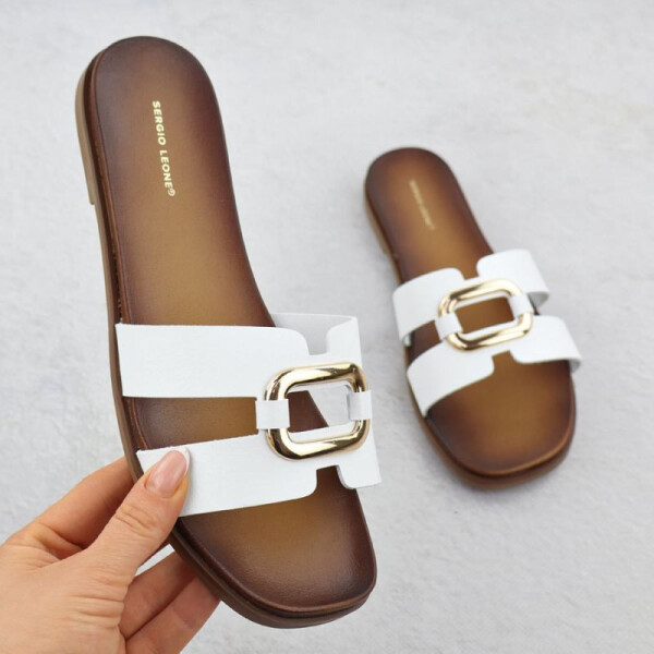 Dámské žabky s ornamentem bílé Sergio Leone SK077H 36