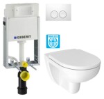 GEBERIT KOMBIFIXBasic vč. bílého tlačítka DELTA 21 + WC JIKA LYRA PLUS RIMLESS + SEDÁTKO DURAPLAST 110.100.00.1 21BI LY1