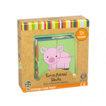Orange Tree Toys Dřevěné kostky - Farma (4ks)