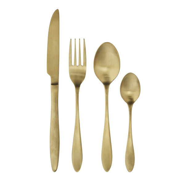 MADAM STOLTZ Sada příborů z nerezové oceli Gold – set 4 ks, zlatá barva, kov