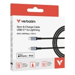 Verbatim 31844 černá / Kabel USB-C na Lightning / 60 W / 1,2 m / PD 3.0 / MFi (31844)