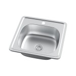 VELAZO - Jednokomorový ocelový dřez 48×48 se sifonem VELAZ4848D