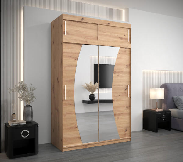 Šatní skříň Abi W0 s nástavcem Barva korpusu: Dub artisan, Rozměry: 150 cm, Dveře: Dub artisan