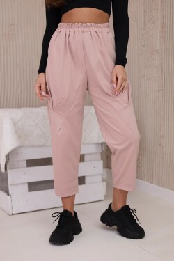Nové punto kalhoty s kapsami pudrově růžové