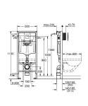 GROHE - Rapid SL Předstěnová instalace pro závěsné WC, tlačítko Skate Cosmopolitan, alpská bílá 38772SH0