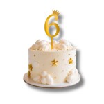 Dortisimo Zápich do dortu číslo 6 s korunkou zlaté
