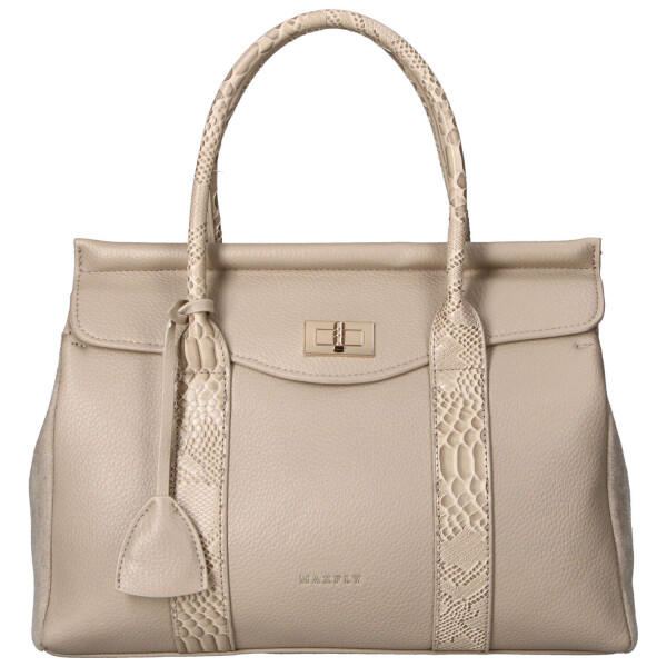 Trendy dámská koženková kabelka do ruky Camila, tmavě béžová