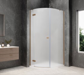 POLYSAN - GLOBE COPPER MATT čtvrtkruhový sprchový kout 800x1000, matné sklo, levé GB2810MLPG