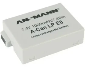 Ansmann A-Can LP-E8 / Náhradní akumulátor / Canon LP-E8 / Li-Ion / 7,4 V / 1000 mAh (5044853)