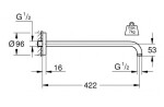 GROHE - Rainshower Sprchové rameno 42 cm, chrom 26146000