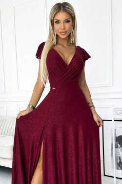 Dámské šaty 411-8 CRYSTAL - NUMOCO bordó XS