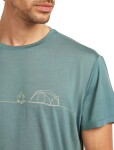 Pánské merino triko s krátkým rukávem ICEBREAKER Mens Core SS Tee Single Line Camp, Blue Ash velikost: M