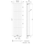 INVENA - Těleso dekorativní, vertikální mono 1800x480 černé; UG-10-C18-A
