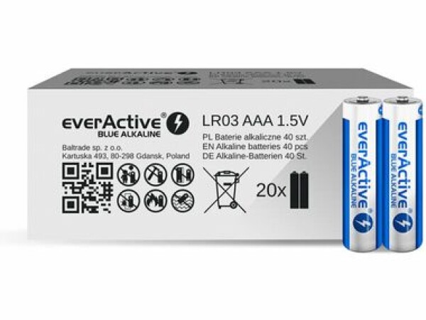 EverActive Alkalické baterie AAA 40ks (ALEV03S2BK)