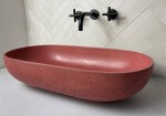 Umyvadlo na desku SAT Cemento 65x35 cm terakota bez přepadu CEM6535T CEM6535T
