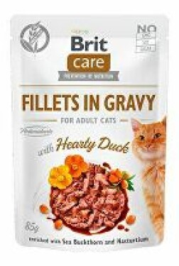 Brit Care Cat Fillets in Gravy Hearty Duck 85g + Množstevní sleva
