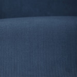 Křeslo, potah modrá manšestrová látka, dřevěné nohy, masiv kaučukovník