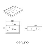 CERANO - Umyvadlo keramické Viano - nábytkové - bílá lesklá - 50,8x46,4 CER-680379