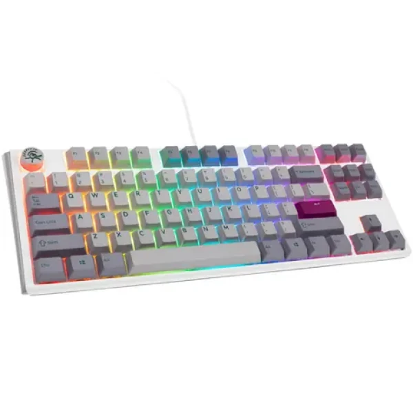 Ducky One 3 TKL Cherry MX-Blue šedá / herní klávesnice / podsvícená / mechanická / drátová USB-C / US (DKON2187ST-CUSPDMIWHHC2)