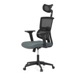 Kancelářská židle, potah šedá látka a černá síťovina MESH, houpací mech.