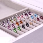 Náušnice Swarovski Elements Amanda Ametyst, Fialová