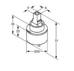 KLUDI - Náhradní díly Kartuše 35 mm 7560500-00